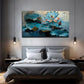 Serene Blue & Green Nature Wall Art Canvas Office Home Room Framed 120x60cm