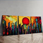 3pcs Abstract Cityscape Darkness Color Perfect Wall Art Set Canvas Framed 40x60cm - High Quality Print 100% Australian Made Wall Canvas Ready to Hang