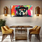 Stylish Bear In Hat & Glasses Wall Art Canvas Office Home Room Framed 80x45cm