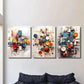 3pcs Abstract Three Dimensional Geometric Wall Art Set Canvas Framed 40x60cm - High Quality Print 100% Australian Made Wall Canvas Ready to Hang