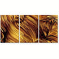 3pcs Gorgeous Petard Stunning Golden Themed Metal Print Ready to Hang Art