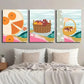 3pcs Autumn Leaves Fruit Basket Illustration Wall Art Set Canvas Framed 40x60cm - High Quality Print 100% Australian Made Wall Canvas Ready to Hang