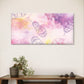 Pink Feather Watercolour Pattern Wall Art Canvas Office Home Framed 120x60cm