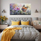 Butterfly On Pink Flowers Suit Wall Art Canvas Office Home Room Framed 80x45cm