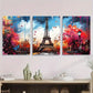 3pcs Eiffel Tower Graffiti Colorful Paris Citysca Metal Print Ready to Hang Art