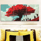 3pcs Whimsical Mushroom Tree Design, Metal Print Ready to Hang Art