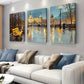 3pcs  Moscow evening Streetscape Wrapped Wall Art Set Canvas Framed 40x60cm - High Quality Print 100% Australian Made Wall Canvas Ready to Hang