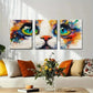 3pcs Colorful Cat Vibrant Abstract Perfect Wall Art Set Canvas Framed 40x60cm - High Quality Print 100% Australian Made Wall Canvas Ready to Hang