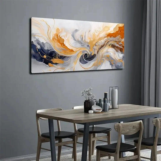 Modern Bohemian Golden Wall Art canvas office home room framed 120x60cm