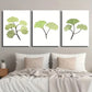 3pcs Green Plant Ginkgo simple Plant Leaf Metal Print Ready to Hang Art