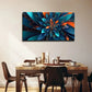 Blue And Orange Floral Design Wall Art canvas office home room framed 120x60cm