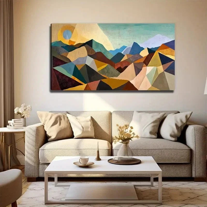 Mountains Sunset Conference Wall Art Canvas Office Home Room Framed 120x60cm