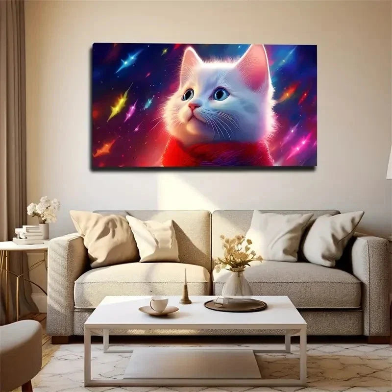 Vibrant Galaxy & Starry Wall Art Canvas Office Home Room Framed 80x45cm