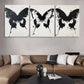 3pcs Black and White Butterfly Décor Perfect Wall Art Set Canvas Framed 40x60cm - High Quality Print 100% Australian Made Wall Canvas Ready to Hang