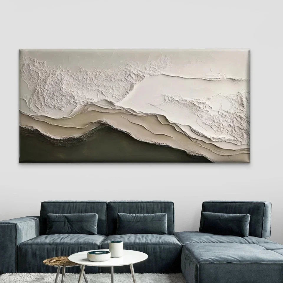 Abstract Textured Mountain Wall Art Canvas Office Home Room Framed 120x60cm