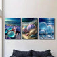 3pcs Starfish & Seashells Beach Scene Wall Art Set Canvas Framed 40x60cm - High Quality Print 100% Australian Made Wall Canvas Ready to Hang
