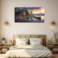 Wooden House Filled Flowers Wall Art Canvas Office Home Room Framed 120x60cm