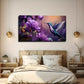 Hummingbird & Purple Flowers Wall Art Canvas Office Home Room Framed 80x45cm