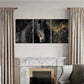 3pcs Black Horse Art Equestrian Decor Metal Print Ready to Hang Art
