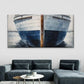 Blue & White Boat Seascape Wall Art Canvas Office Home Room Framed 120x60cm