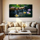 Serene Bamboo Fountain Blooming Wall Art Canvas Office Home Room Framed 120x60cm