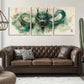 3pcs Majestic Green Dragon with Flowing Perfect Wall Art Set Canvas Framed 40x60cm - High Quality Print 100% Australian Made Wall Canvas Ready to Hang