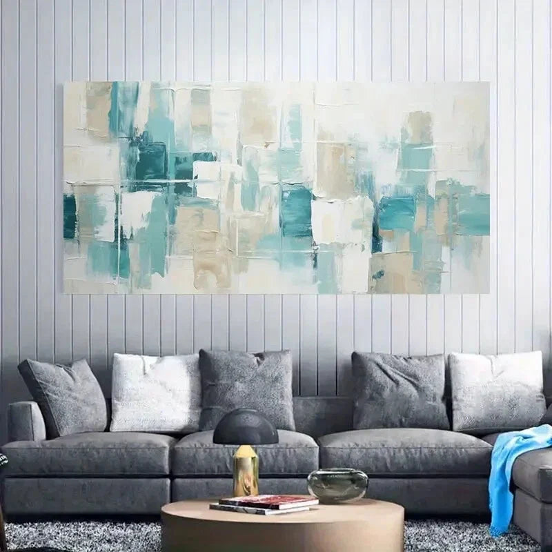 Nordic Minimalist Geometric Wall Art Canvas Office Home Room Framed 80x45cm