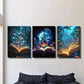 3pcs Magical Creatures Book Butterflies & Castle Wall Art Set Canvas Framed 40x60cm - High Quality Print 100% Australian Made Wall Canvas Ready to Hang