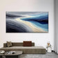 Abstract Ocean Wave Blue Wall Art Canvas Office Home Room Framed 120x60cm