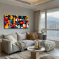 Vibrant Geometric Shapes Modern Wall Art Canvas Office Home Room Framed 120x60cm