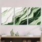 3pcs Abstract Green and White Texture Metal Print Ready to Hang Art