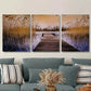 3pcs Scenic Lake Sunset Triptych paintings Wall Art Set Canvas Framed 40x60cm - High Quality Print 100% Australian Made Wall Canvas Ready to Hang