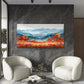 Autumn Field Against Mountains Wall Art Canvas Office Home Room Framed 80x45cm