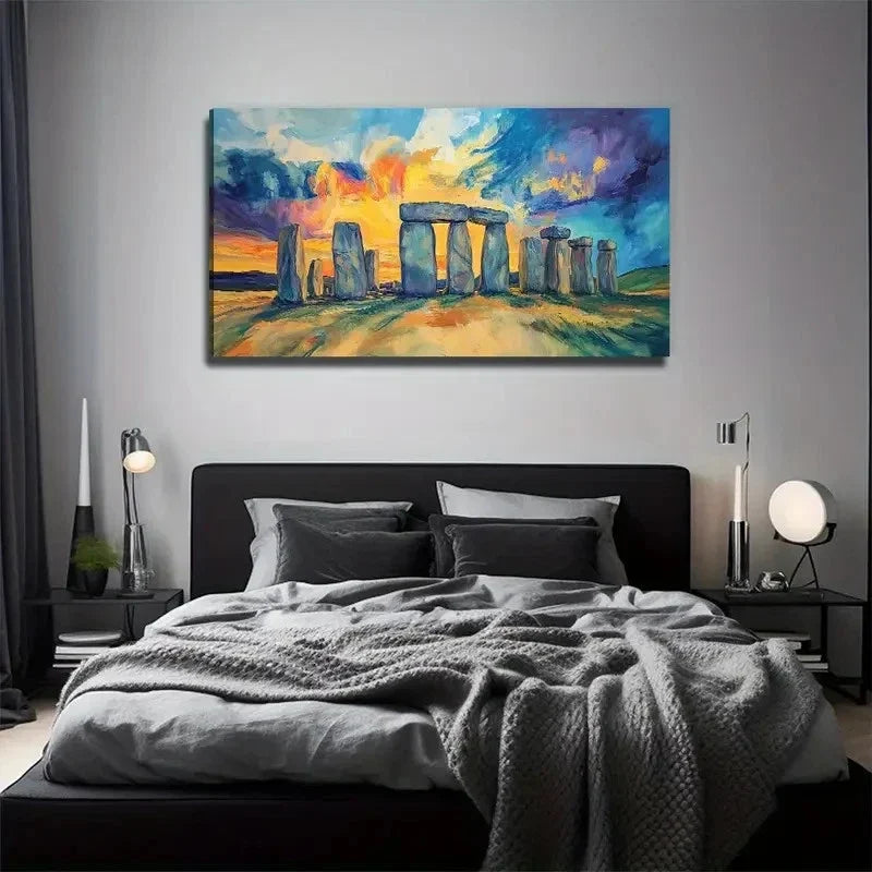 Stonehenge Amazing Nature Wall Art Canvas Office Home Room Framed 80x45cm