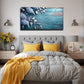 Blue Textured Wood Panels Blue Wall Art Canvas Office Home Room Framed 120x60cm