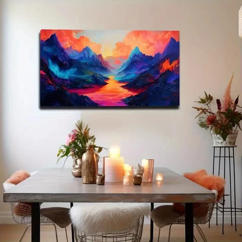 Modern & Deco Style Colorful Wall Art Canvas Office Home Room Framed 120x60cm