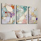 3pcs Colorful Texture Mural Mosaic Floral Wall Art Set Canvas Framed 40x60cm - High Quality Print 100% Australian Made Wall Canvas Ready to Hang