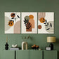 3pcs Vibrant Floral & Leaf Designs Earthy Tones Metal Print Ready to Hang Art