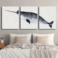 3pcs Marine Animal Decoration Wall Art Set Canvas Framed 40x60cm - High Quality Print 100% Australian Made Wall Canvas Ready to Hang