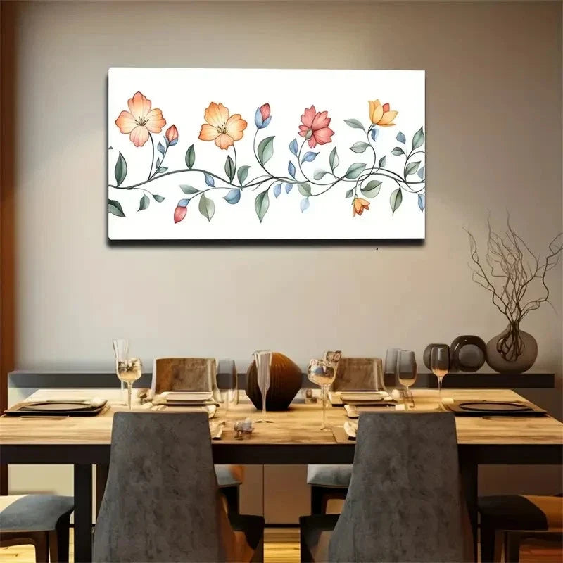 Pure White Background Flowers Wall Art Canvas Office Home Room Framed 120x60cm