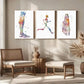 3pcs Watercolor Anatomy Vibrant Human Muscle Metal Print Ready to Hang Art
