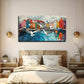 Flying Seagulls & Vibrant City Wall Art Canvas Office Home Room Framed 120x60cm