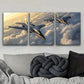3pcs Fighter in the sky Art Painting Metal Print Ready to Hang Art