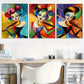 3pcs  Colorful and lively Abstract Violinist Wall Art Set Canvas Framed 40x60cm - High Quality Print 100% Australian Made Wall Canvas Ready to Hang
