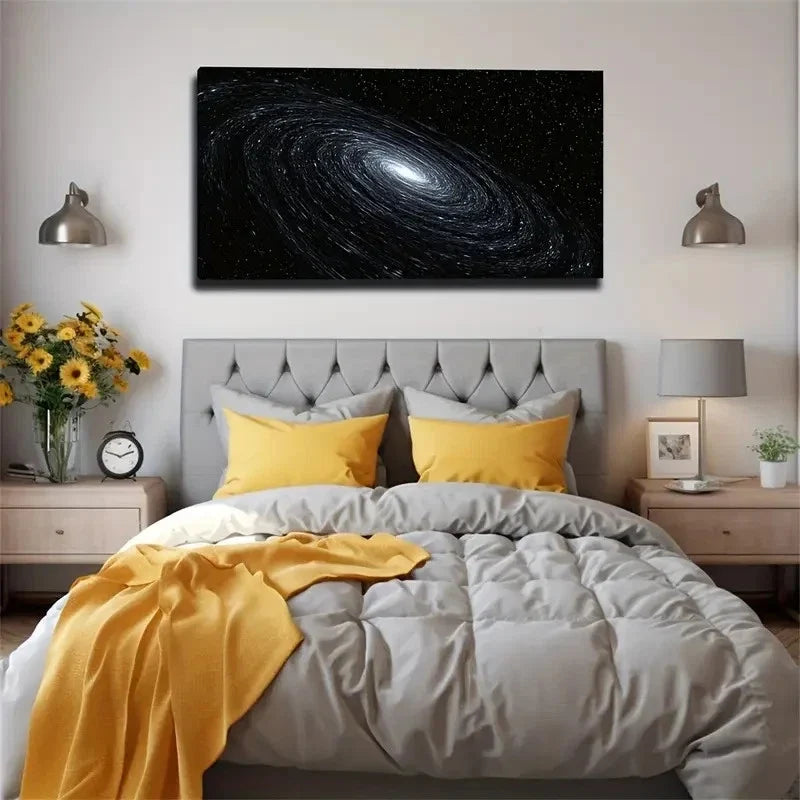 Unique Galaxy Space Happy Wall Art Canvas Office Home Room Framed 120x60cm