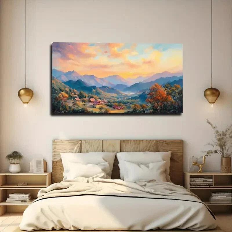 Overlooking The Mountains Wall Art Canvas Office Home Room Framed 120x60cm