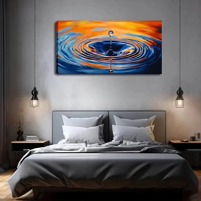 Beautiful Water Drop Design Wall Art Canvas Office Home Room Framed 120x60cm