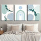 3pcs Modern Nordic Teal Botanical Leaf Wall Art Set Canvas Framed 40x60cm - High Quality Print 100% Australian Made Wall Canvas Ready to Hang