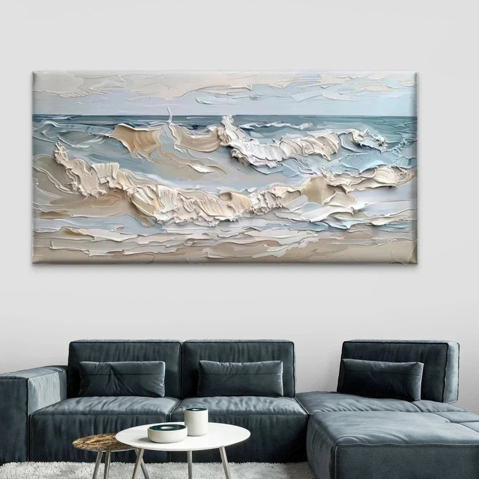 Ocean Waves Seascape Wall Art Canvas Office Home Room Framed 120x60cm