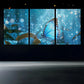3pcs Blue Butterfly Embossed Relief Metal Print Ready to Hang Art